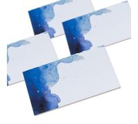 Summer-Ray Lot de 48 cartes de placement aquarelle bleu marine pour table de mariage, carte d'escorte (double face)