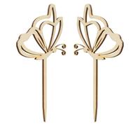 Summer-Ray Lot de 50 décorations en bois en forme de papillon pour cupcakes Design I