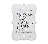 Summer-Ray Lot de 50 étiquettes scintillantes pour mariage Inscription Light Up The Night & Let Love (Blanc)