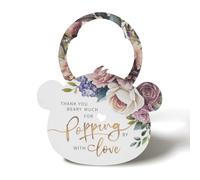 Summer-Ray Lot de 50 mini étiquettes de bouteille d'alcool/champagne en forme de tête d'ours en peluche - Thank You Beary Much for Popping by Baby Shower Party (blanc)