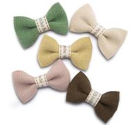 Summer-Ray Lot de 50 mini nœuds en ruban de lin fabriqués à la main 5,1 cm de large Couleurs mélangées