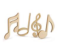 Summer-Ray Lot de 60 décorations en bois découpées au laser pour loisirs créatifs et décoration de fête (notes de musique)