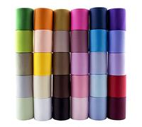 Summer-Ray Lot de 60 Yards de Ruban Grosgrain - 1,5" (38mm) - 30 Couleurs, 2 Yards Chaque - Polyester, Lavable & Inaltérable - Idéal pour Loisirs Créatifs & Couture