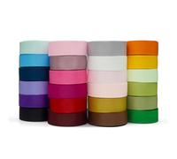 Summer-Ray Lot de rubans gros-grain de 16 mm - 24 couleurs, 4,6 m chacune, ruban en polyester pour couture et emballage cadeau