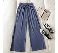 Summer Ready Pantalon de survêtement respirant en soie glacée pour femme avec cordon de serrage réglable (L bleu)