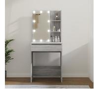 “Summer Sale""élégant Coiffeuse avec LED Sonoma gris 60x40x140 cm 22 Kg 86915