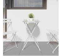 (Summer sales 2025) Table de bar-Table de bistro - pliable Blanc Ø50x71 cm - Desgin classique - en acier thermolaqué(1025)
