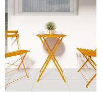 (Summer sales 2025) Table de bar-Table de bistro - pliable Jaune moutarde Ø50x71 cm - Desgin classique - Acier revêtu de poudre(971)