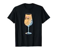 Summer Sand Beach Verre à vin avec océan T-Shirt
