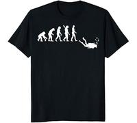 Summer Short Sleeves T-Shirt Fashion Evolution of Man Funny Scuba Divinger Manches Courtes(Medium)