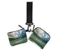 Summer Snow Mountain Meadow Lot de 2 portefeuilles pour femme avec poche zippée et marguerites jaunes Taille compacte, Été neige montagne prairie jaune marguerites, 1 size, Décontracté