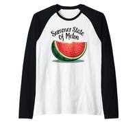 Summer State of Melon Watermelon Fun Fruit Manche Raglan