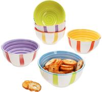 Summer Stripes Set de 6 bols à snacks & dips 12cm 220ml 6 pers rayures colorées