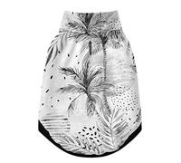 Summer Sun Gilet d'hiver sans couture avec feuilles de palmier tropical, pois noirs, gouttes de pluie pour animal domestique, avec trous de suspension, coupe-vent en polaire extra chaude pour chien et