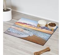 Summer Sunrise Beach Ocean Thème animaux de compagnie Tapis d'alimentation pour chat chien Gamelle à eau Tapis d'alimentation pour animal domestique Tapis d'alimentation absorbant Nti-Slip Contain