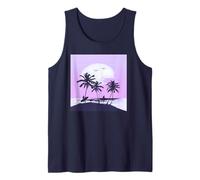 Summer Surfer Sunset Scene Tropical Beach Purple Vibes Débardeur