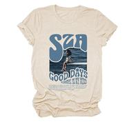 Summer Sza Good Days T-Shirt Femme Always in My Mind Tendance Fashion Manches Courtes Coton (Khaki,TP)