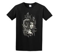 Summer T-Shirt, Round Neck Pure Cotton T-Shirt Alcest Faun T-Shirt Black M