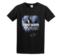 Summer T-Shirt, Round Neck Pure Cotton T-Shirt David Guetta She Wolf Falling to Pieces T-Shirt Black 3XL