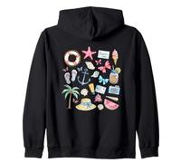 Summer Time Beach Vibes Illustrations tropicales Sweat à Capuche
