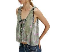 Summer Top Y2K-Tshirt Femme Coton Col U sans Manche Gilet Grande Taille Debardeur Sport Blouse Bouton Haut Dentelle Hauts Assembler Tops Slim Fit Chemisiers Sexy T-Shirt Élégant Doux Tunique