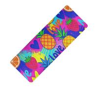 Summer Tropical Fruit Ananas Strawberry Love imprimé tapis de yoga pliable épais 1 mm pour sol antidérapant, avec sac pour transport tapete para ejercicio 180,3 x 66 cm