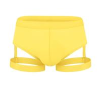 Summer U Thin Ice Silk Color Night Club Taille Basse Hommes Garçons Sous-vêtements Slip Slip, jaune, M