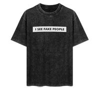 Summer Unisex T-Shirt I See Fake People Plastic Funny Joke Insta Soft Pure Cotton T-Shirt Black XXL