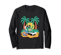 Summer Vacation Frog Beach Cute Tropical Fun Animal Design Manche Longue