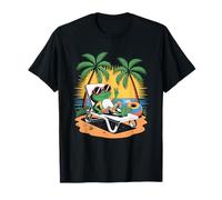Summer Vacation Frog Beach Cute Tropical Fun Animal Design T-Shirt