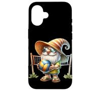 Summer Vacation GNOME in Green Flip Flops Beach Volleyball Coque pour iPhone 16