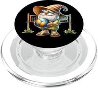 Summer Vacation GNOME in Green Flip Flops Beach Volleyball PopSockets PopGrip pour MagSafe
