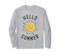 Summer Vacation Typography Beach Sunset Hello Summer Manche Longue