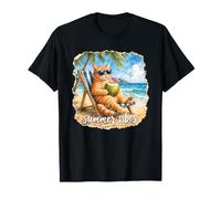 Summer Vibes Beach Cat Tropical Vacation Cat Lover Cat Lover Ocean T-Shirt