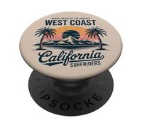 Summer Vibes California Beach, océan rétro, côte Ouest PopSockets PopGrip Adhésif