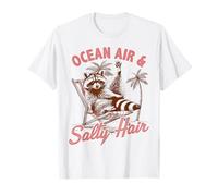 Summer Vibes Racoon Beach Vacay Ocean Air & Salty A Hair T-Shirt