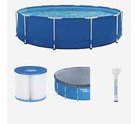 Summer Waves Kit de démarrage pour famille Piscine Framepool Système de filtration à cartouche puissant Ø x H env. 366 x 84 cm