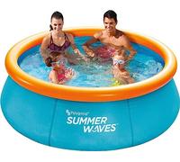 Summer Waves Piscine Familiale Gonflable Ronde 3D, 2,44 M x 76 CM, Comprend 2 Lunettes de Natation, 2302 L, Orange, PVC, Enfant