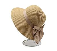Summer Women's Fisherman Hat Women's Straw Bow Tie Solid Color Folding Beach Outdoor Elegant Hat