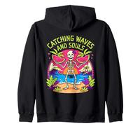 Summerween Art Attraper Les Vagues Squelette et âmes Sweat à Capuche