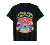 Summerween Art Attraper Les Vagues Squelette et âmes T-Shirt