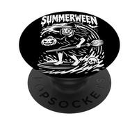 Summerween Halloween Summer Surfing Beach Witch PopSockets PopGrip Adhésif