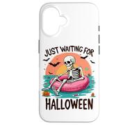 Summerween Just Waiting for Halloween Squelette Sunset Coque pour iPhone 16