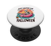 Summerween Just Waiting for Halloween Squelette Sunset PopSockets PopGrip Adhésif