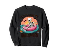 Summerween Just Waiting for Halloween Squelette Sunset Sweatshirt