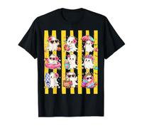 Summerween Preppy Stripe Fantômes Plage Piscine Vacances Filles T-Shirt