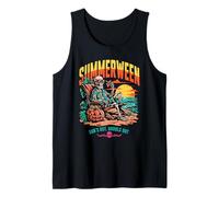 Summerween Squelette Voyage Plage Halloween Vacances Vacances Débardeur