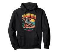 Summerween Squelette Voyage Plage Halloween Vacances Vacances Sweat à Capuche