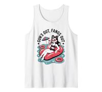 Summerween Sun's Out Fangs Out Funny Summer Halloween Pool Débardeur