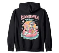 Summerween Vibes Piscine squelette flamant rose Sweat à Capuche